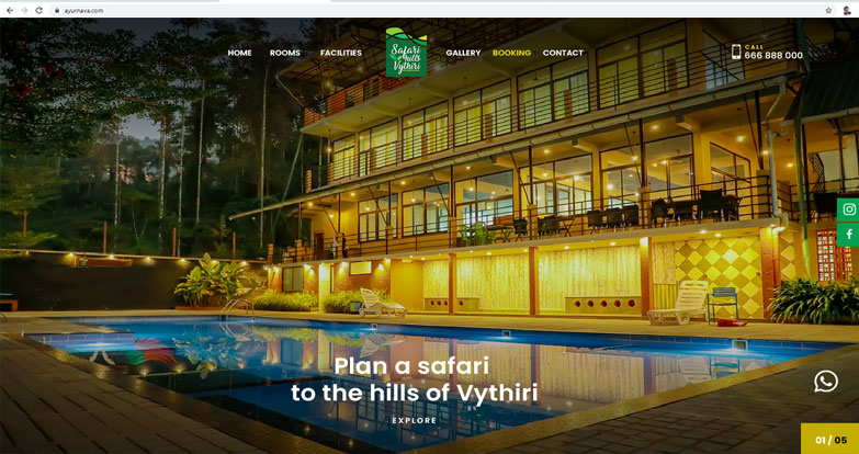 Resort in Wayanad Web design 